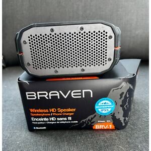 Braven BRV-1 Portable Bluetooth Speaker Blk Orange Ultra Rugged Water Resistant